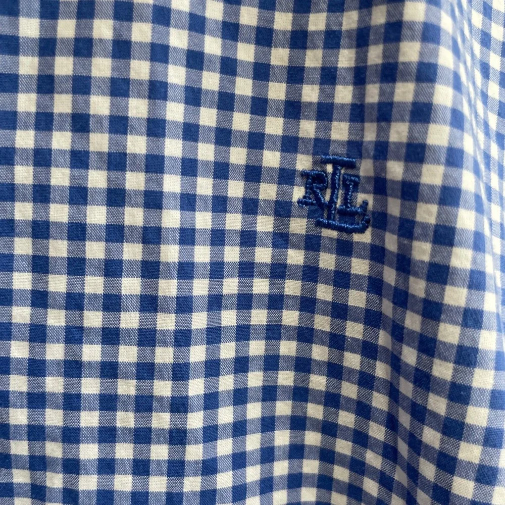 NEW WITHOUT TAGS LAUREN‎ RALPH LAUREN BLUE GINGHAM BUTTON FRONT SHIRT